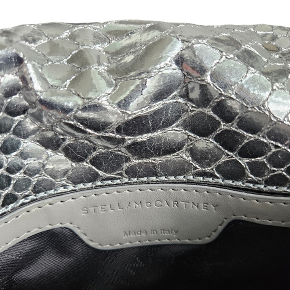 Stella McCartney Silver Metallic Eco Python Falabella Crossbody Bag - Picture 4 of 11